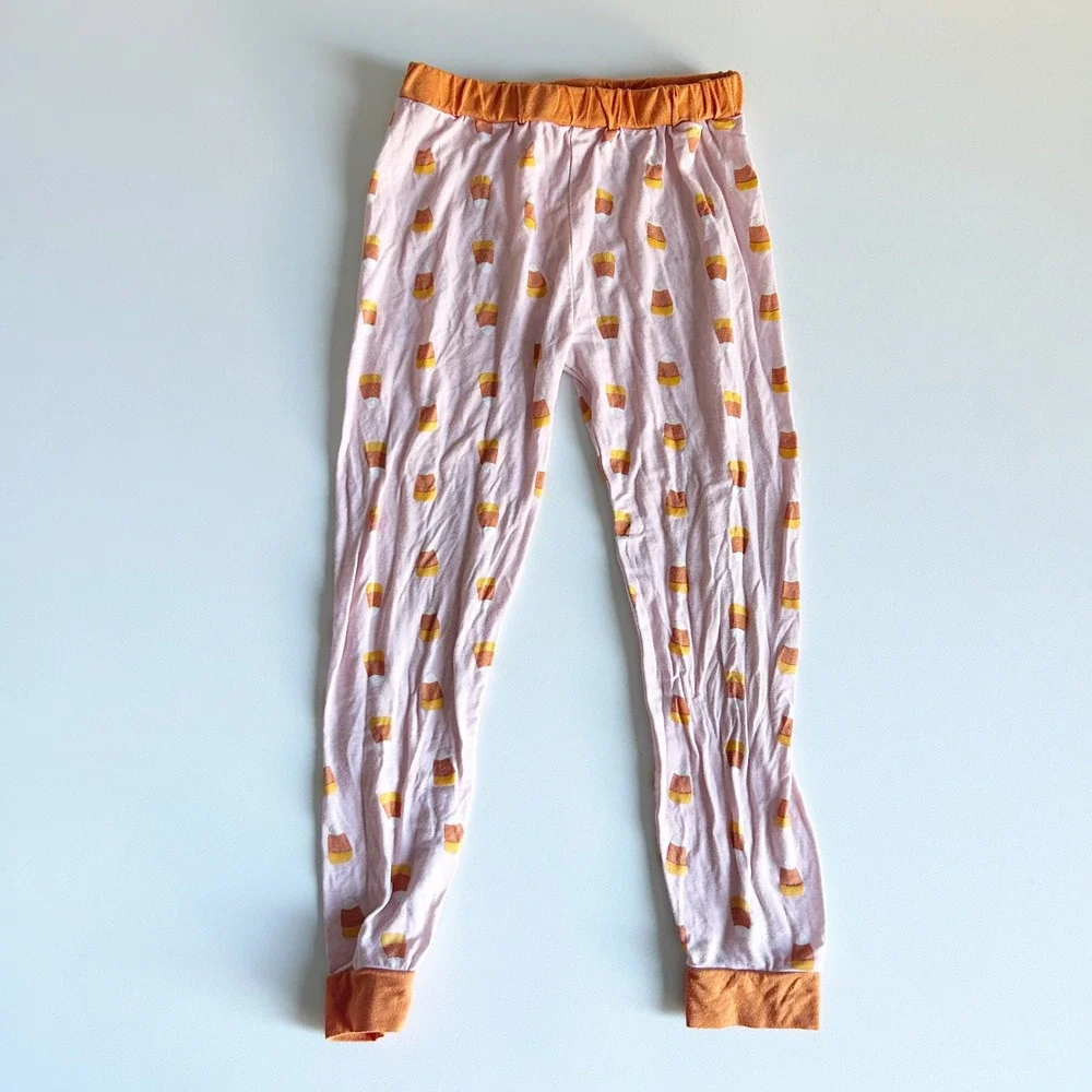 Mud Pie Kids Bamboo‎ Halloween Pajama Set Candy Corn Long Sleeve Pants Size 5T